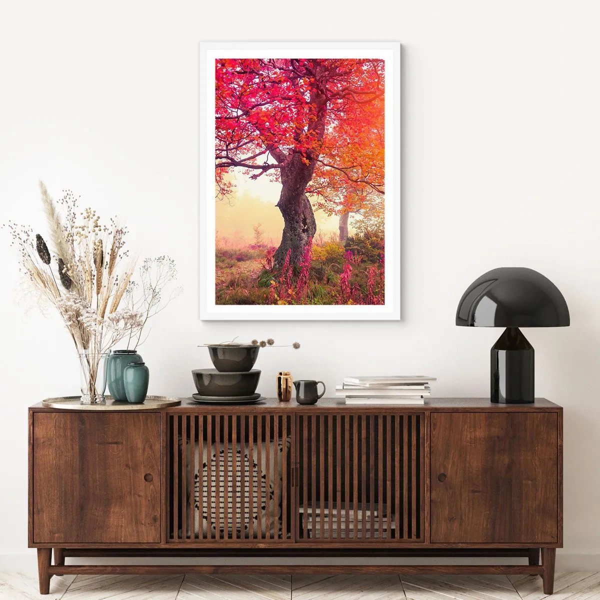 Plakát v bílém rámu - Šílenství rozkvětu - 50x70 cm