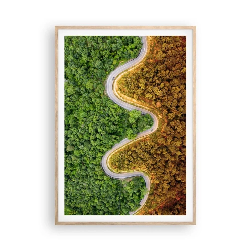 Plakát v rámu světlý dub - Hranice a průlomy - 70x100 cm