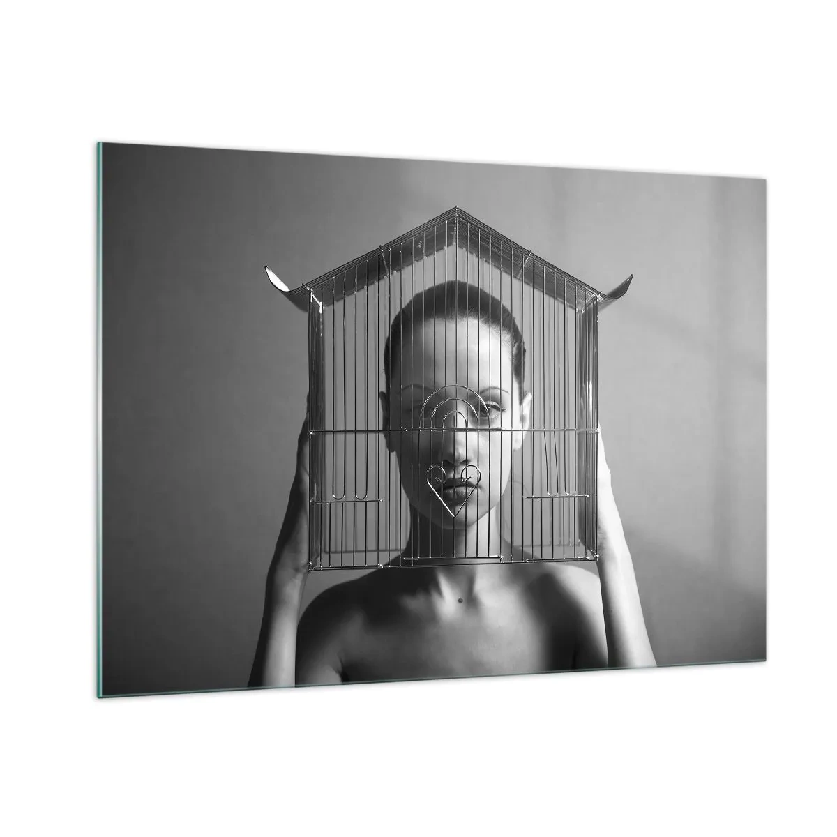 Obraz na skle - Tak trochu surrealistický portrét - 100x70 cm