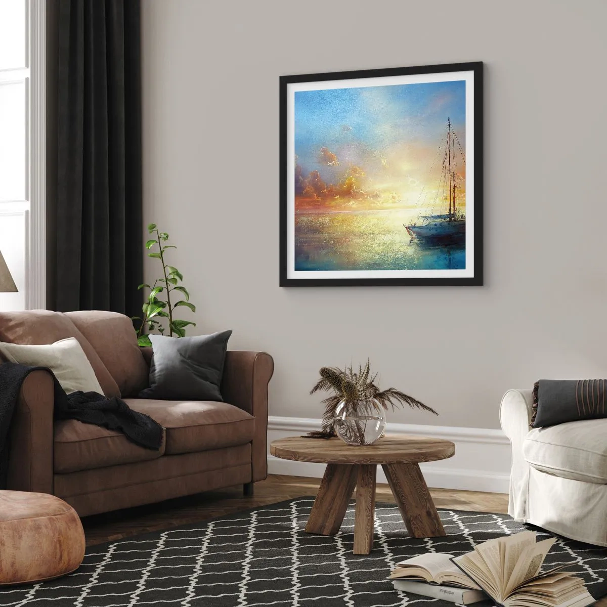 Plakát v černém rámu - Ve zlatém zálivu - 40x40 cm