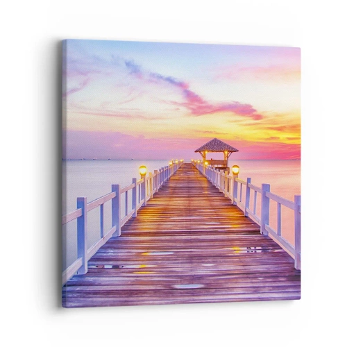 Obraz na plátně - Liliově-zlaté ticho večera - 40x40 cm