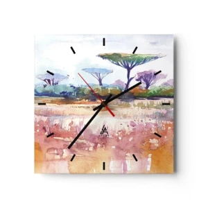 Nástěnné hodiny - Barvy savany - 30x30 cm