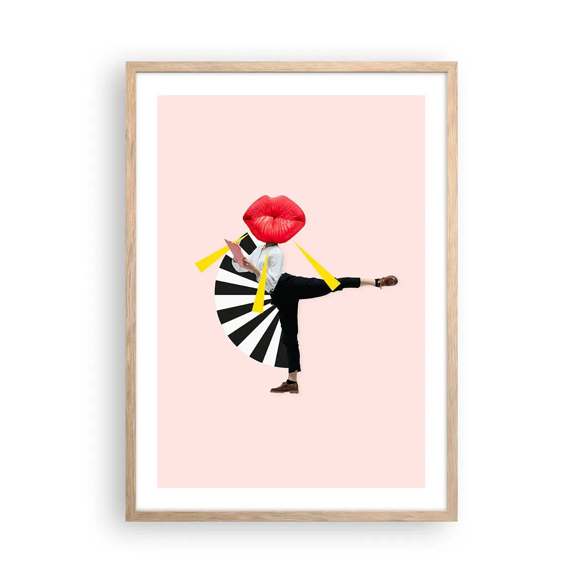 Plakát v rámu světlý dub - Surrealistický pop-art - 50x70 cm