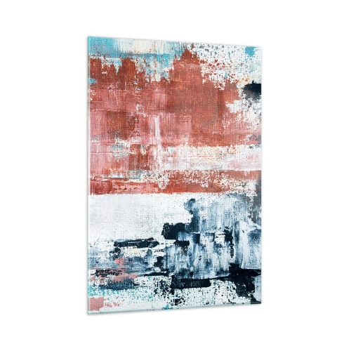 Obraz na skle - Abstraktní půl na půl - 50x70 cm