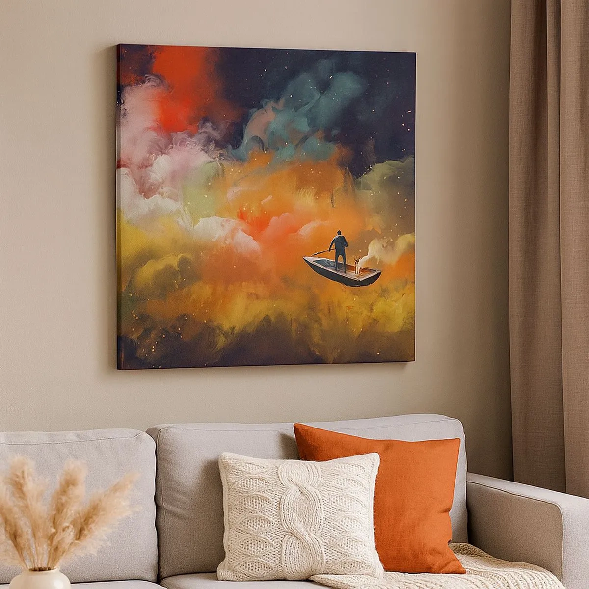 Obraz na plátně - Lodí galaxií - 30x30 cm