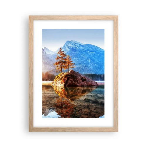 Plakát v rámu světlý dub - Příroda v novém světle - 30x40 cm