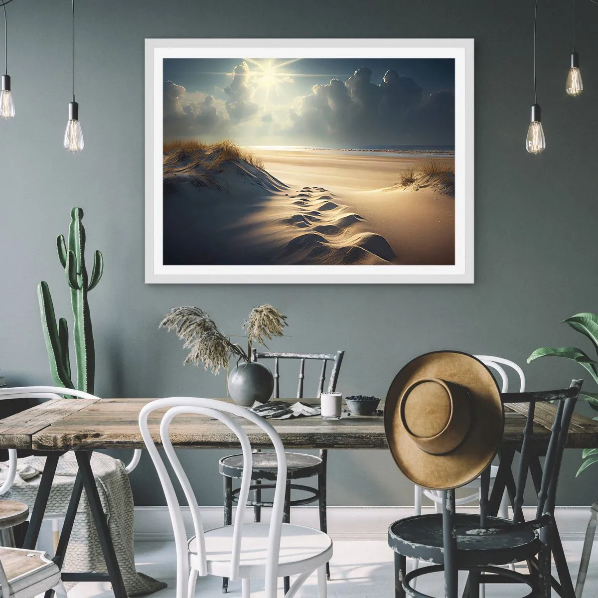 Plakát v bílém rámu - Uklidňující krajina - 70x50 cm