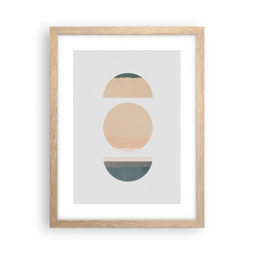 Plakát v rámu světlý dub - Kruh za kruhem - 30x40 cm