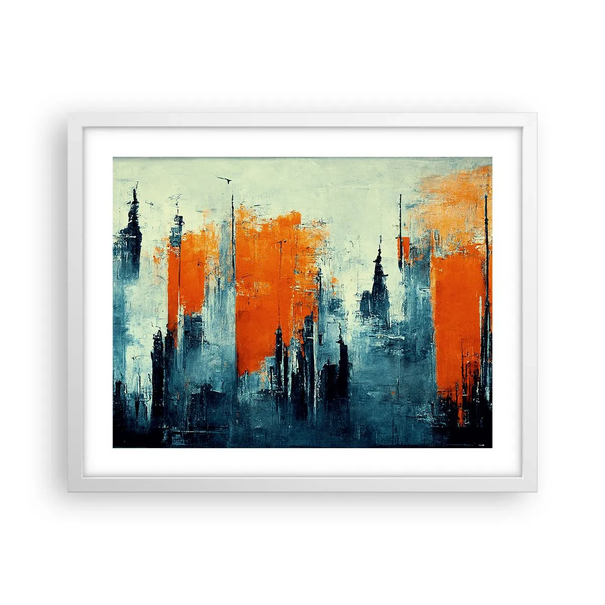 Plakát v bílém rámu - Moderní krajina - 50x40 cm