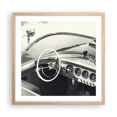 Plakát v rámu světlý dub - Počasí pro bohaté - 50x50 cm