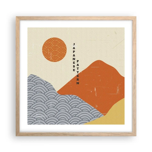 Plakát v rámu světlý dub - V japonském duchu - 50x50 cm
