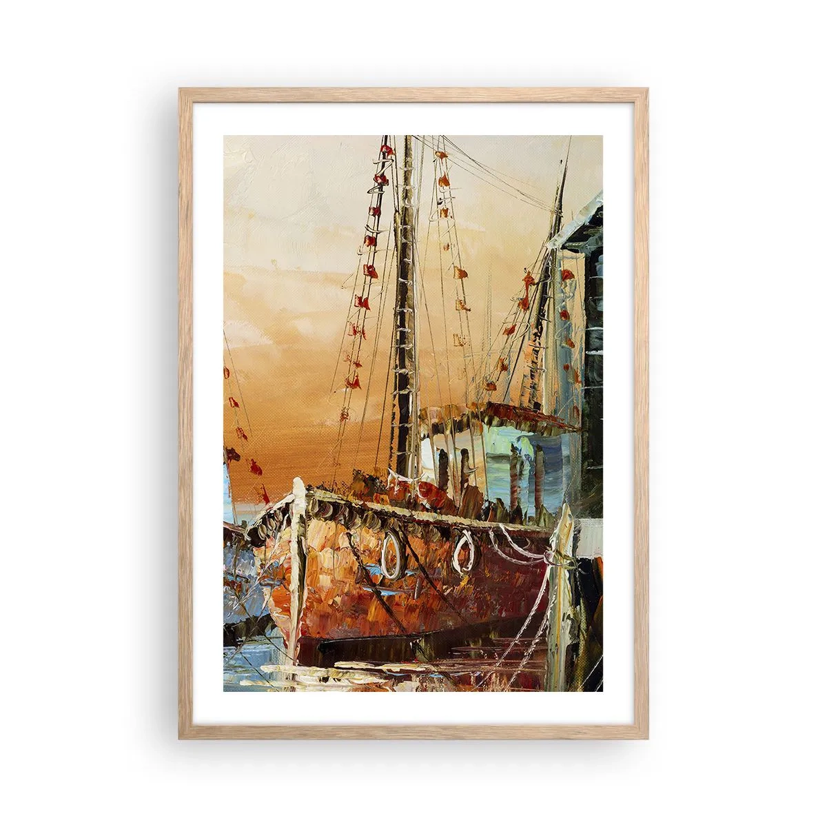 Plakát v rámu světlý dub - Klidný návrat - 50x70 cm